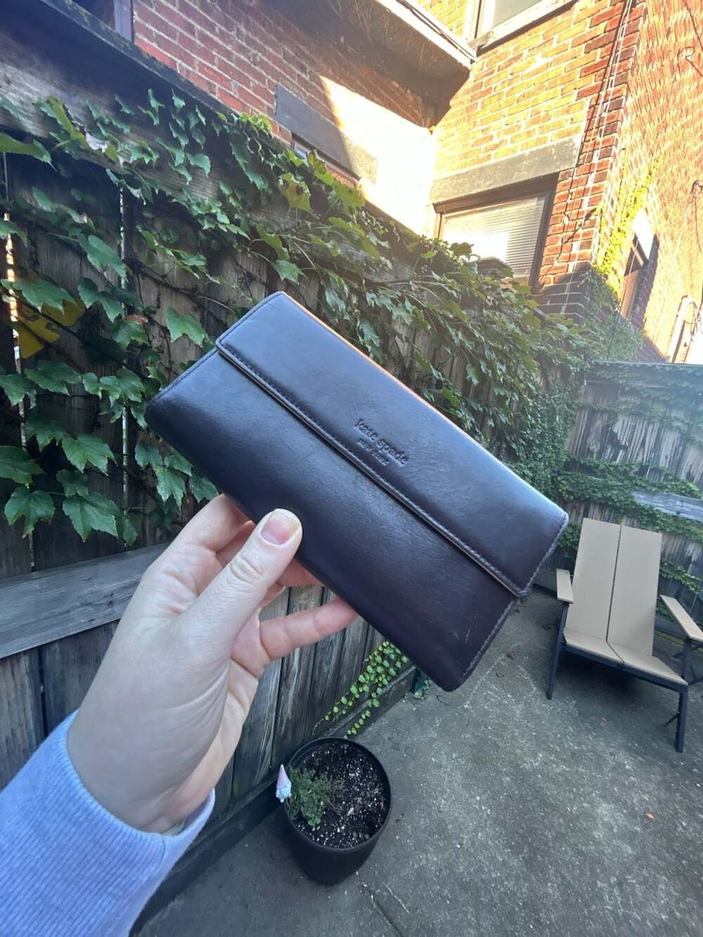 Kate Spade New York Leather Trifold Wallet Brown